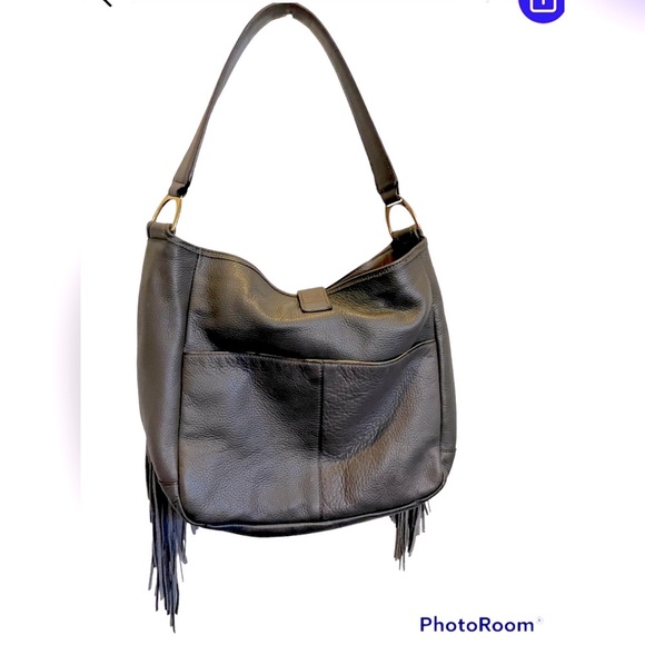 G.I.L.I Grey Leather Hobo Bag - Picture 2 of 11